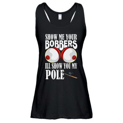 Show Me Your Bobbers Ill Show You My Pole Fisher Angler Ladies Essential Flowy Tank