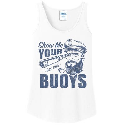 Show Me Your Buoys Adult Humor Funny Pontoon Boat Captain Ladies Essential Tank