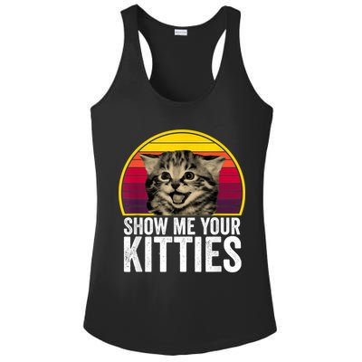 Show Me Your Kitties Cat Lover Retro Vintage Gift Ladies PosiCharge Competitor Racerback Tank