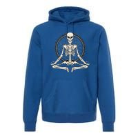 Skeleton Meditating Yoga Namaste 7 Chakras Spooky Halloween Cool Gift Premium Hoodie