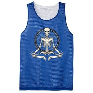 Skeleton Meditating Yoga Namaste 7 Chakras Spooky Halloween Cool Gift Mesh Reversible Basketball Jersey Tank