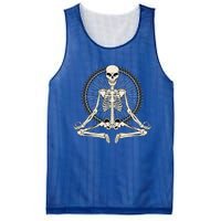 Skeleton Meditating Yoga Namaste 7 Chakras Spooky Halloween Cool Gift Mesh Reversible Basketball Jersey Tank