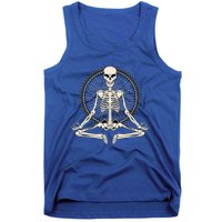 Skeleton Meditating Yoga Namaste 7 Chakras Spooky Halloween Cool Gift Tank Top