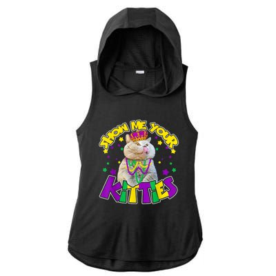 Show Me Your Kitties Mardi Gras Party Cat Ladies PosiCharge Tri-Blend Wicking Draft Hoodie Tank