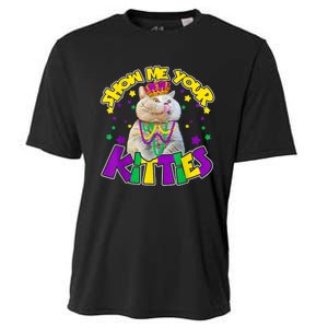 Show Me Your Kitties Mardi Gras Party Cat Cooling Performance Crew T-Shirt