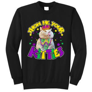 Show Me Your Kitties Mardi Gras Party Cat Sweatshirt