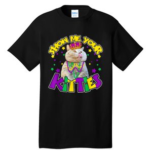 Show Me Your Kitties Mardi Gras Party Cat Tall T-Shirt