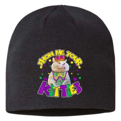 Show Me Your Kitties Mardi Gras Party Cat Sustainable Beanie
