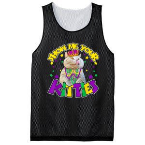 Show Me Your Kitties Mardi Gras Party Cat Mesh Reversible Basketball Jersey Tank