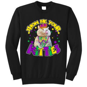 Show Me Your Kitties Mardi Gras Party Cat Tall Sweatshirt