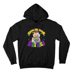 Show Me Your Kitties Mardi Gras Party Cat Tall Hoodie