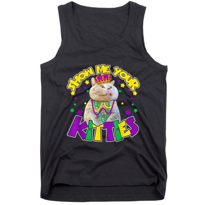 Show Me Your Kitties Mardi Gras Party Cat Tank Top