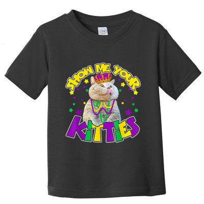 Show Me Your Kitties Mardi Gras Party Cat Toddler T-Shirt