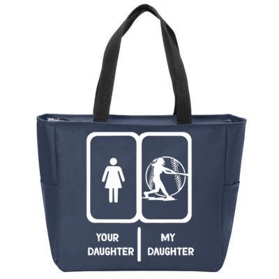 Softball Mom Your Daughter My Daughter Softball Dad Zip Tote Bag