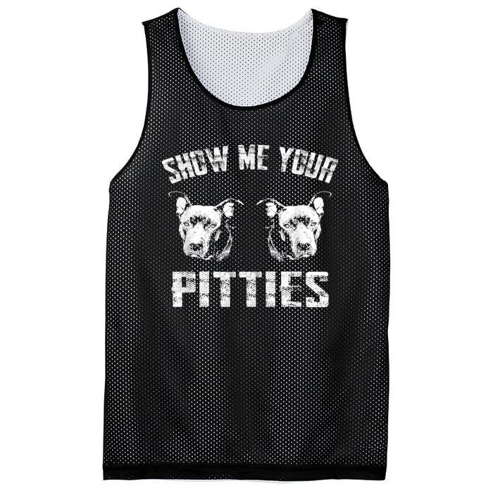 Show Me Your Pitties Pitbul Lovers Dog Adult Humor Mesh Reversible Basketball Jersey Tank