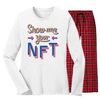 Show Me Your NFT Women's Long Sleeve Flannel Pajama Set 