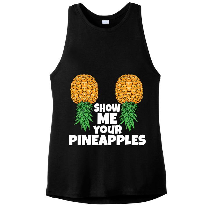 Show Me Your Pineapples Swinger Upside Down Pineapple Cool Gift Ladies PosiCharge Tri-Blend Wicking Tank