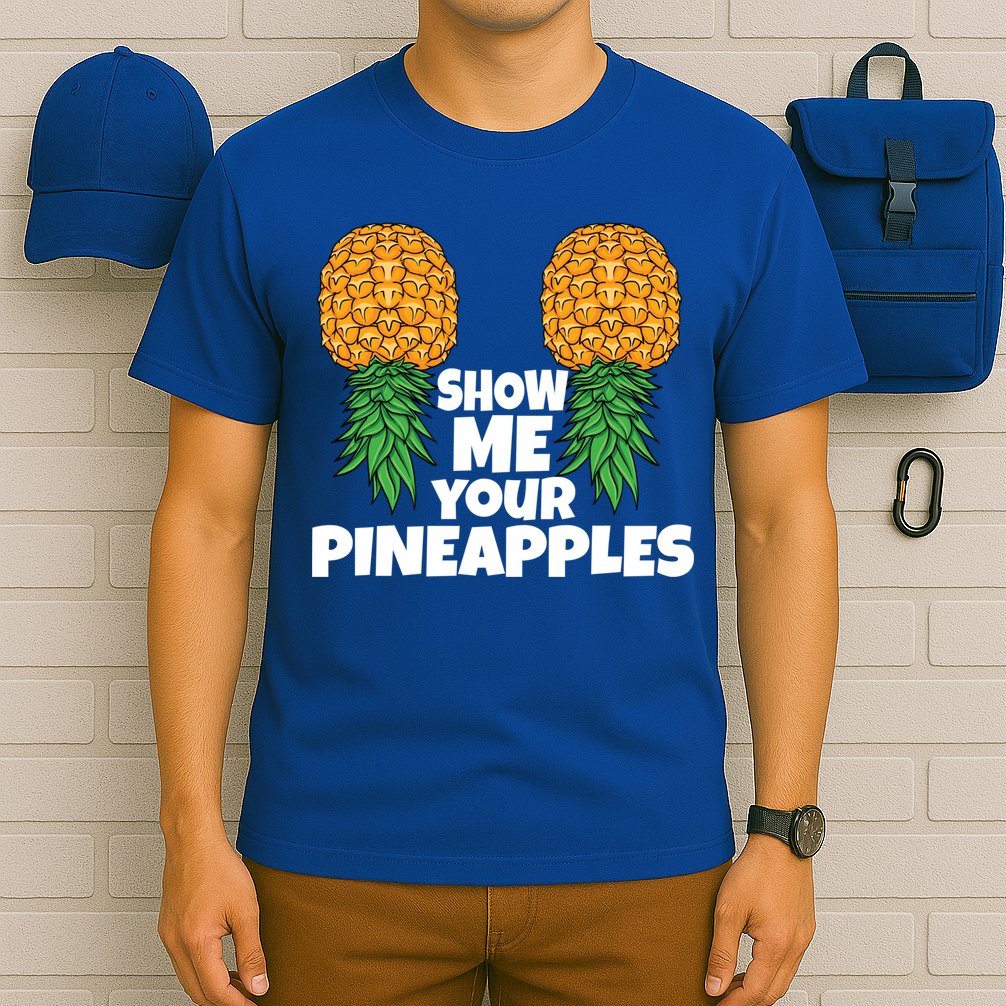 Show Me Your Pineapples Swinger Upside Down Pineapple Cool Gift T-Shirt