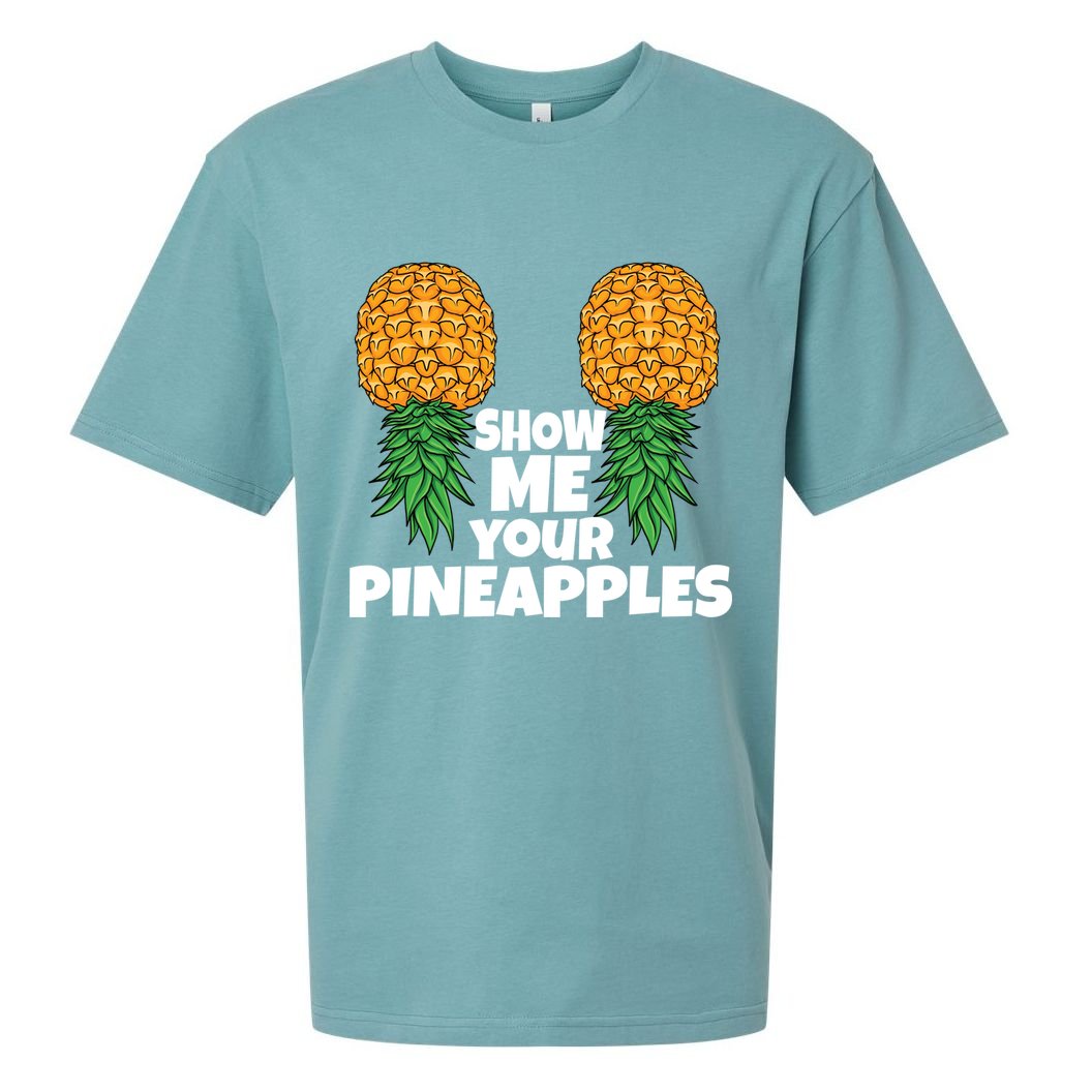 Show Me Your Pineapples Swinger Upside Down Pineapple Cool Gift Sueded Cloud Jersey T-Shirt