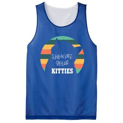 Show Me Your Kitties Cat Lover Vintage Retro Gift Mesh Reversible Basketball Jersey Tank