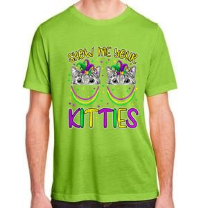 Show Me Your Kitties Cute Cat Masked Mardi Gras Cat Lovers Cute Gift Adult ChromaSoft Performance T-Shirt