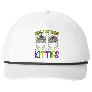 Show Me Your Kitties Cute Cat Masked Mardi Gras Cat Lovers Cute Gift Snapback Five-Panel Rope Hat