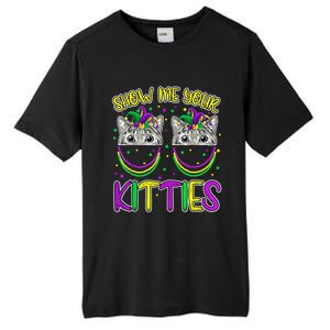 Show Me Your Kitties Cute Cat Masked Mardi Gras Cat Lovers Cute Gift Tall Fusion ChromaSoft Performance T-Shirt