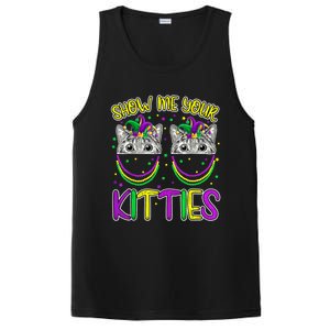 Show Me Your Kitties Cute Cat Masked Mardi Gras Cat Lovers Cute Gift PosiCharge Competitor Tank