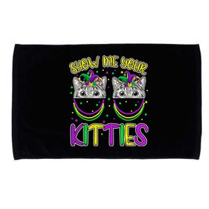 Show Me Your Kitties Cute Cat Masked Mardi Gras Cat Lovers Cute Gift Microfiber Hand Towel