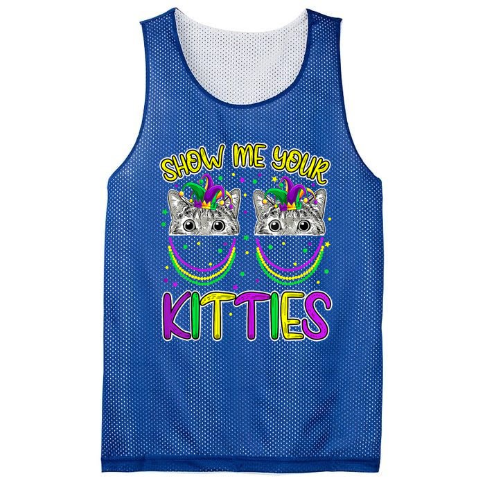 Show Me Your Kitties Cute Cat Masked Mardi Gras Cat Lovers Cute Gift Mesh Reversible Basketball Jersey Tank