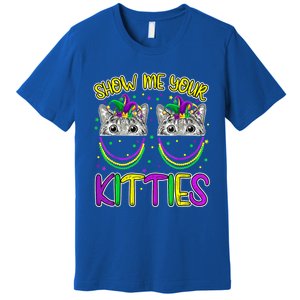 Show Me Your Kitties Cute Cat Masked Mardi Gras Cat Lovers Cute Gift Premium T-Shirt