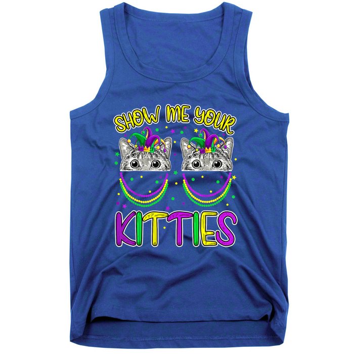 Show Me Your Kitties Cute Cat Masked Mardi Gras Cat Lovers Cute Gift Tank Top