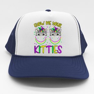 Show Me Your Kitties Cute Cat Masked Mardi Gras Cat Lovers Cute Gift Trucker Hat