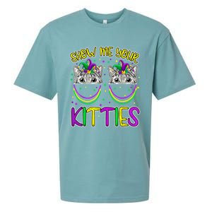 Show Me Your Kitties Cute Cat Masked Mardi Gras Cat Lovers Cute Gift Sueded Cloud Jersey T-Shirt