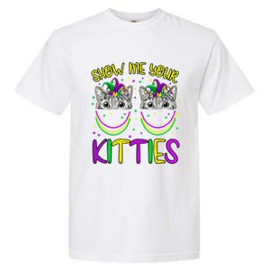 Show Me Your Kitties Cute Cat Masked Mardi Gras Cat Lovers Cute Gift Garment-Dyed Heavyweight T-Shirt