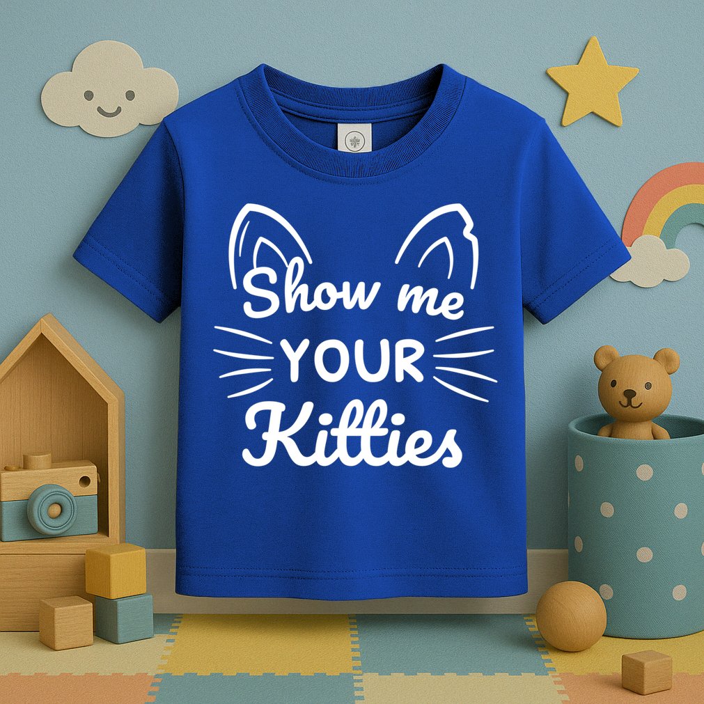 Show Me Your Kitties Dirty Cat Pun Gift Toddler T-Shirt