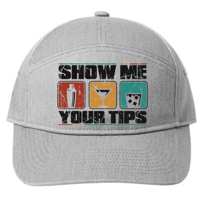 Show Me Your Tips Bar Mixologist Barmaid Bartender Gift 7-Panel Snapback Hat