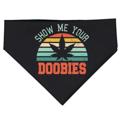 Show Me Your Doobies Weed Gift Funny Marijuana Bud Stoner USA-Made Doggie Bandana