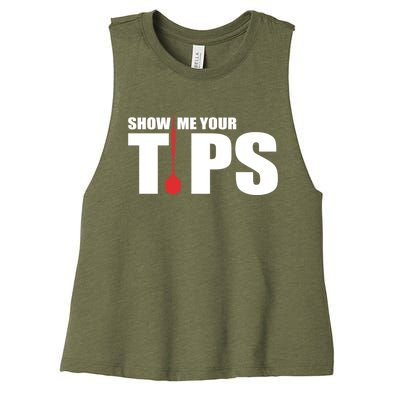 Show Me Your Tips Dart Player Dartboard Darts Gift Women's Racerback Cropped Tank