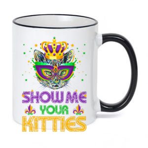 Show Me Your Kitties Mardi Gras Cool Gift Naughty Mardi Gras Cool Gift 11oz Black Color Changing Mug