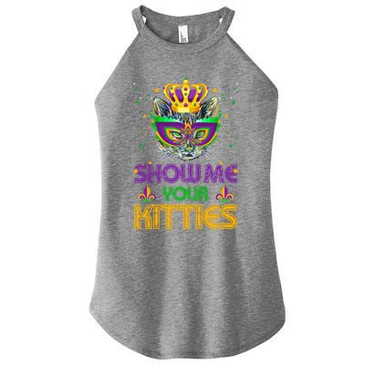 Show Me Your Kitties Mardi Gras Cool Gift Naughty Mardi Gras Cool Gift Women’s Perfect Tri Rocker Tank