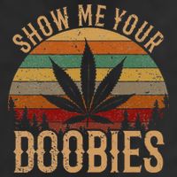 Show Me Your Doobies Weed Cannabis Marijuana 420 Stoner 7 Panel Mesh Trucker Snapback Hat