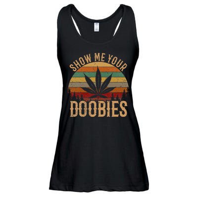 Show Me Your Doobies Weed Cannabis Marijuana 420 Stoner Ladies Essential Flowy Tank