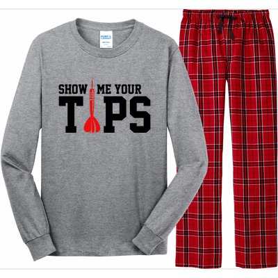 Show Me Your Tips Dart Player Darting Dartboard Triple 20 Gift Long Sleeve Pajama Set