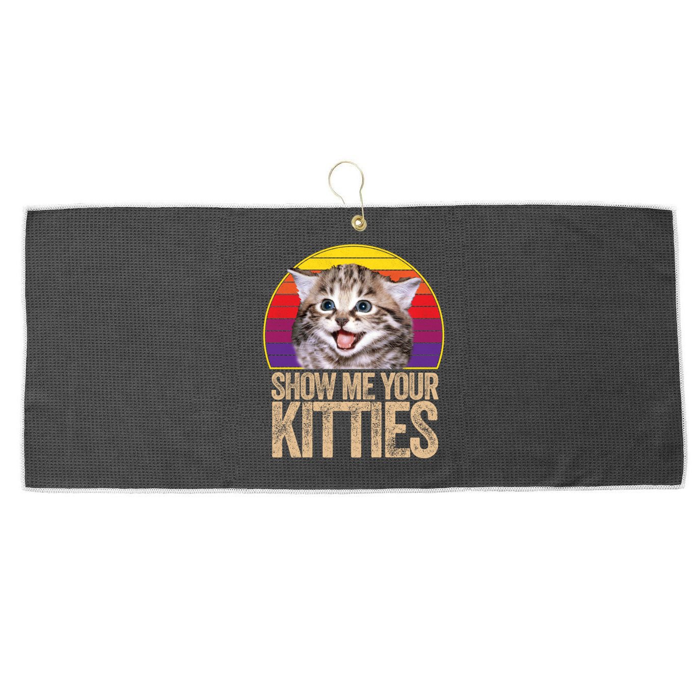 Show Me Your Kitties Great Gift Large Microfiber Waffle Golf Towel