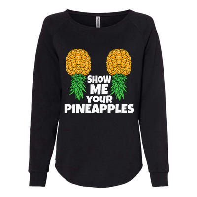 Show Me Your Pineapples Swinger Upside Down Pineapple Womens California Wash Sweatshirt