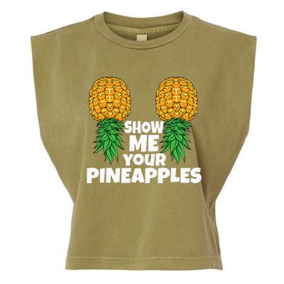 Show Me Your Pineapples Swinger Upside Down Pineapple Garment-Dyed Women's Muscle Tee