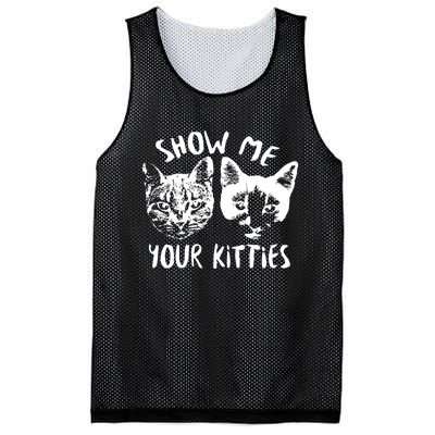 Show Me Your Kitties Funny Cat Lover Mesh Reversible Basketball Jersey Tank