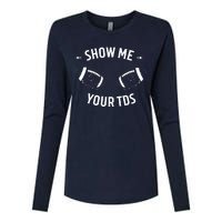 Show Me Your TDs Funny Fantasy Football Womens Cotton Relaxed Long Sleeve T-Shirt