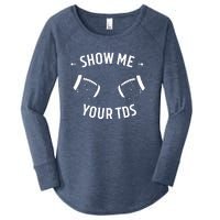 Show Me Your TDs Funny Fantasy Football Women's Perfect Tri Tunic Long Sleeve Shirt